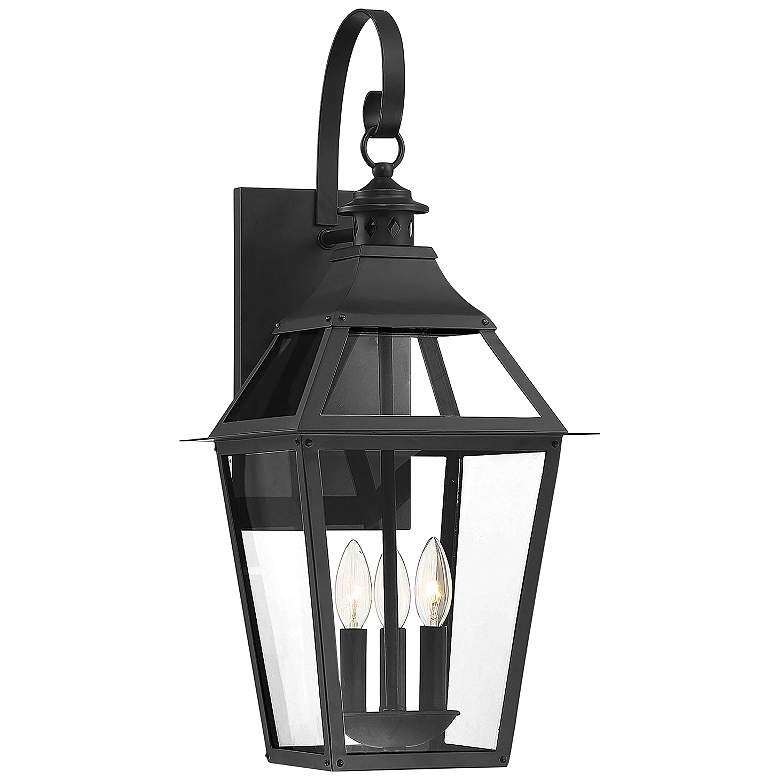 Image 2 Jackson 24 3/4" High Black 3-Light Outdoor Wall Light
