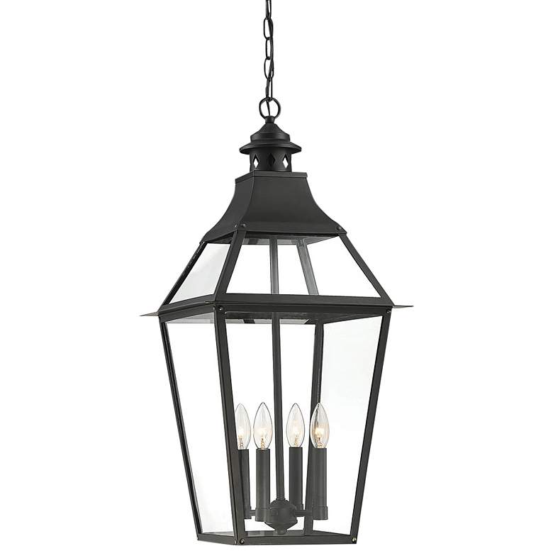Image 1 Jackson 29 1/4" High Black with Gold Outdoor Hanging Light