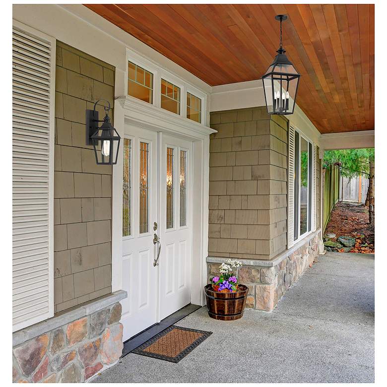 Image 6 Jackson 29 1/4" High Black with Gold Outdoor Hanging Light more views