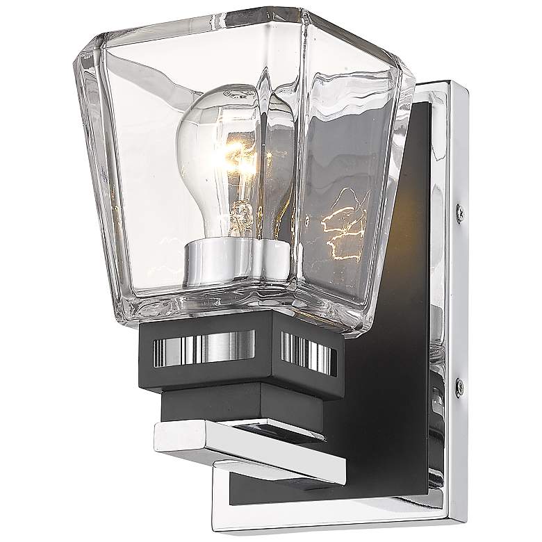 Image 4 Jackson 8 inch High Matte Black and Chrome Wall Sconce more views