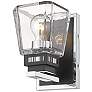 Jackson 8" High Matte Black and Chrome Wall Sconce in scene