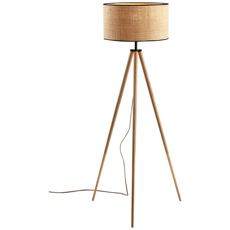 Image 1 Jackson Natural Wood Tripod Floor Lamp