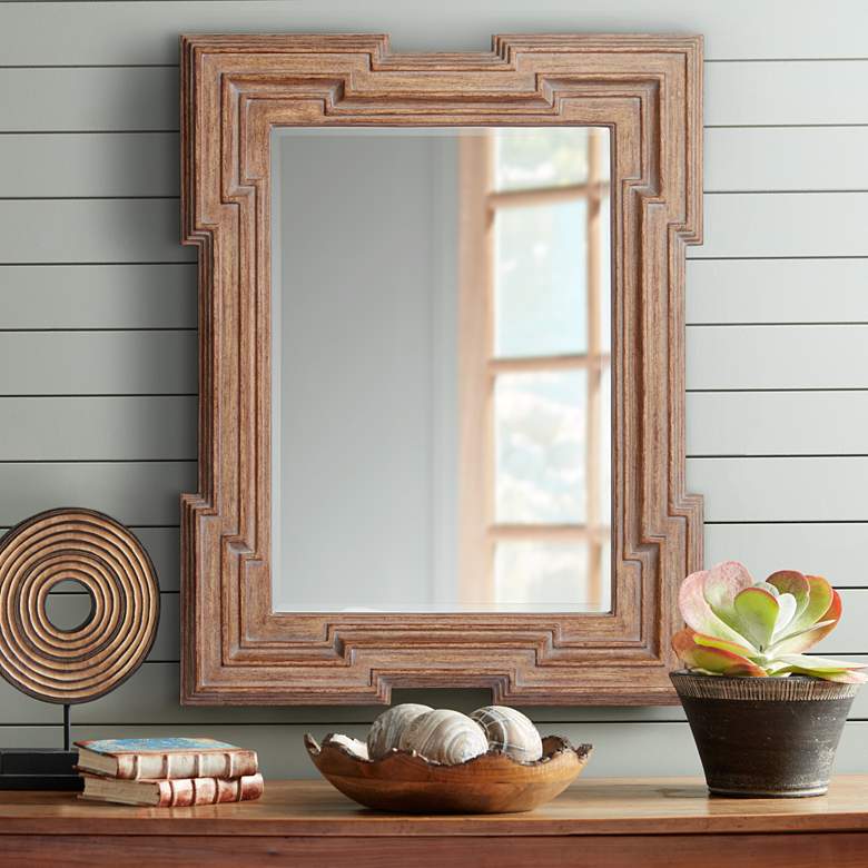 Image 1 Jackson Wood 35 3/4 inch x 46 inch Rectangular Wall Mirror