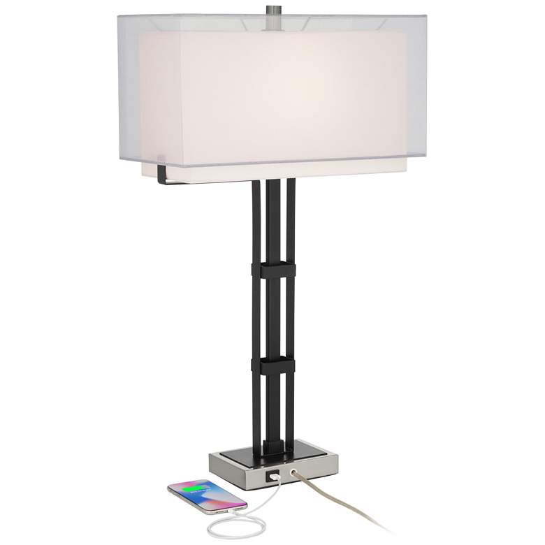 Jacky Modern Industrial Black Table Lamp with USB Port more views