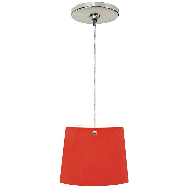 Image 1 Jaclien 6 inchW Red and Nickel Freejack Mini Pendant with Canopy