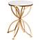 Jaclyn 15 1/2" Wide White Marble Gold Metal Round End Table