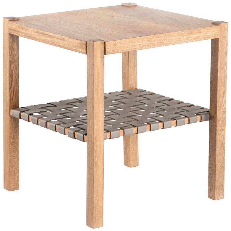 Image 1 Jacobo 20" Wide Rosa Morada and Leather End Table
