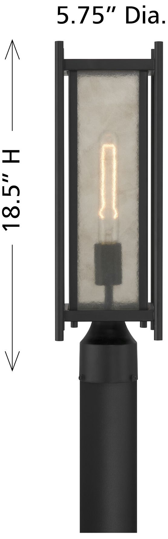 Image 6 Jacobs 1-Light Outdoor Post Lantern in Matte Black more views