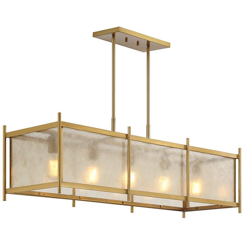 Image 3 Jacobs 5-Light Linear Chandelier in Warm Brass more views