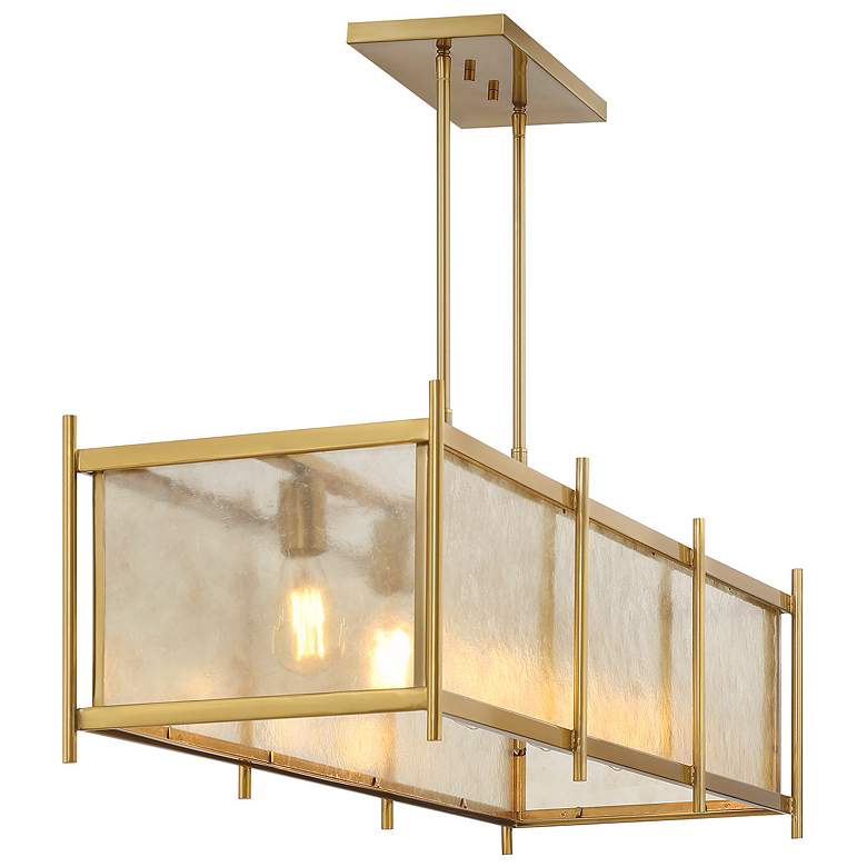 Image 4 Jacobs 5-Light Linear Chandelier in Warm Brass more views