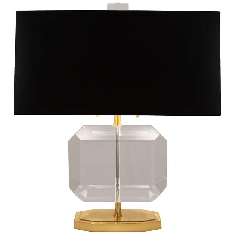 Image 1 Jacqueline Brass Crystal Accent Table Lamp w/ Black Shade