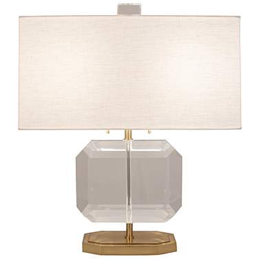 Jacqueline Brass Crystal Accent Table Lamp w/ Oyster Shade