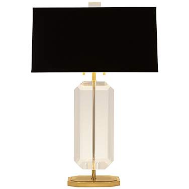 Jacqueline Brass Crystal Table Lamp with Black Shade