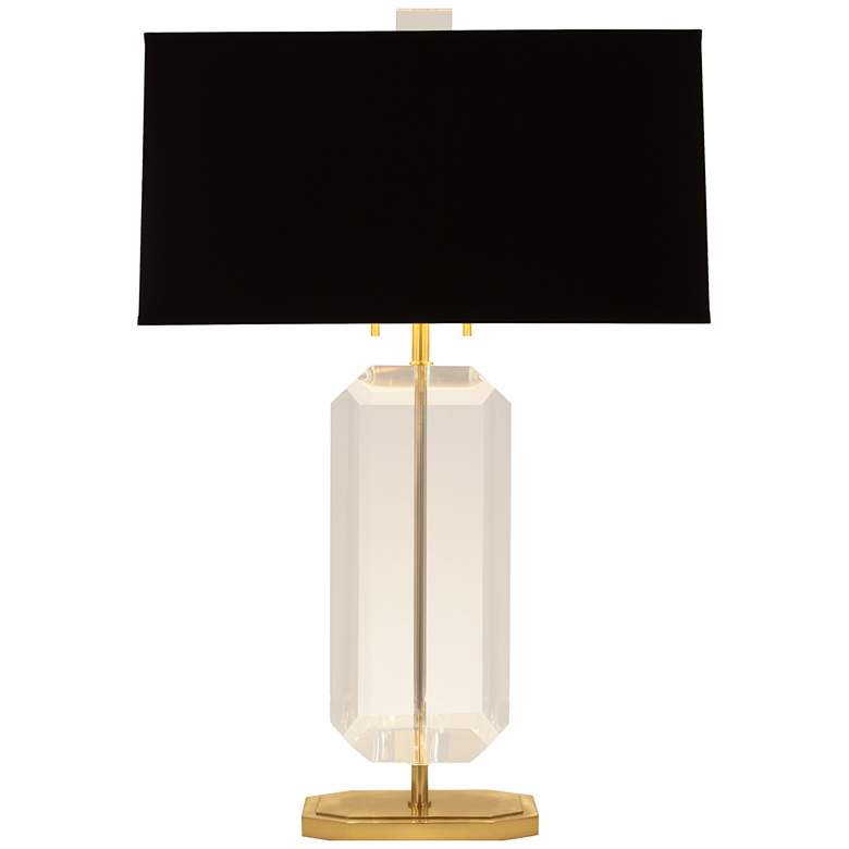 Image 1 Jacqueline Brass Crystal Table Lamp with Black Shade