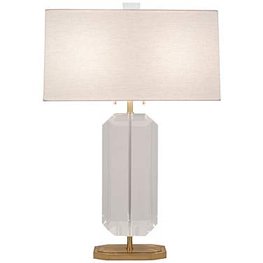Jacqueline Brass Crystal Table Lamp with Oyster Shade