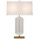 Jacqueline Brass Crystal Table Lamp with Oyster Shade