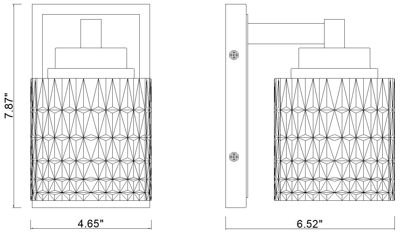 Jacqueline by Z-Lite Matte Black 1 Light Wall Sconce