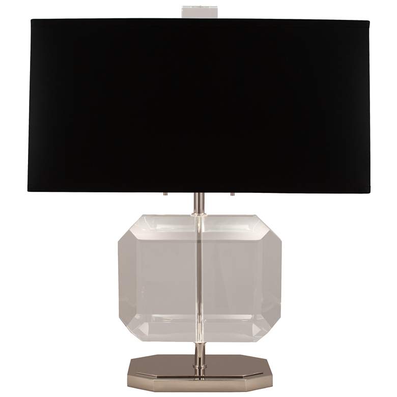 Image 1 Jacqueline Nickel Crystal Accent Table Lamp w/ Black Shade