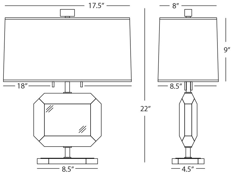 Image 2 Jacqueline Nickel Crystal Accent Table Lamp w/ Black Shade more views