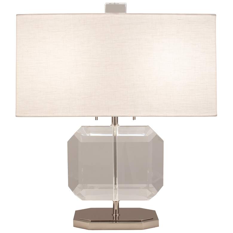 Image 1 Jacqueline Nickel Crystal Accent Table Lamp w/ Oyster Shade
