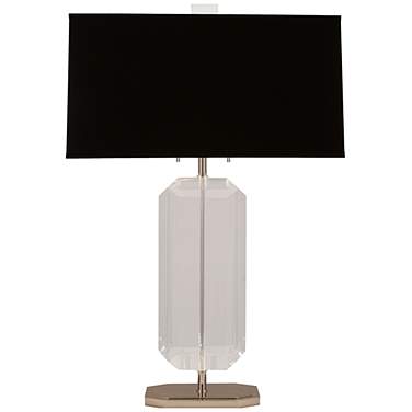 Jacqueline Nickel Crystal Table Lamp with Black Shade