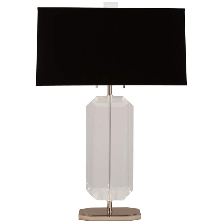 Image 1 Jacqueline Nickel Crystal Table Lamp with Black Shade
