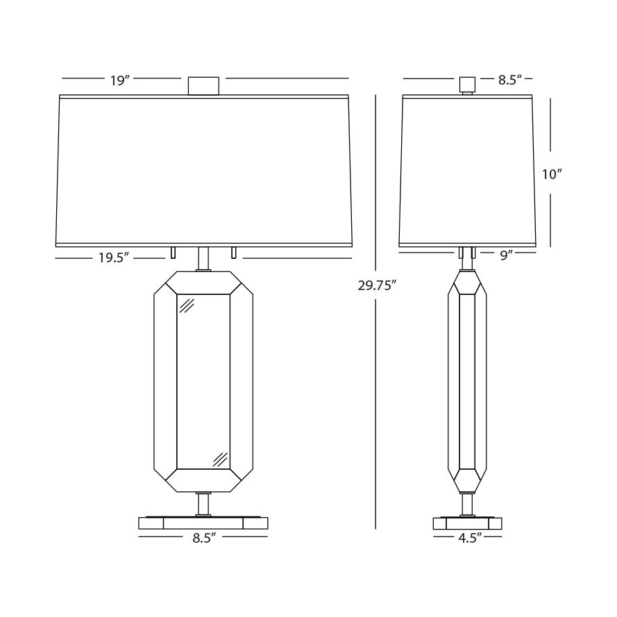 Image 2 Jacqueline Nickel Crystal Table Lamp with Black Shade more views