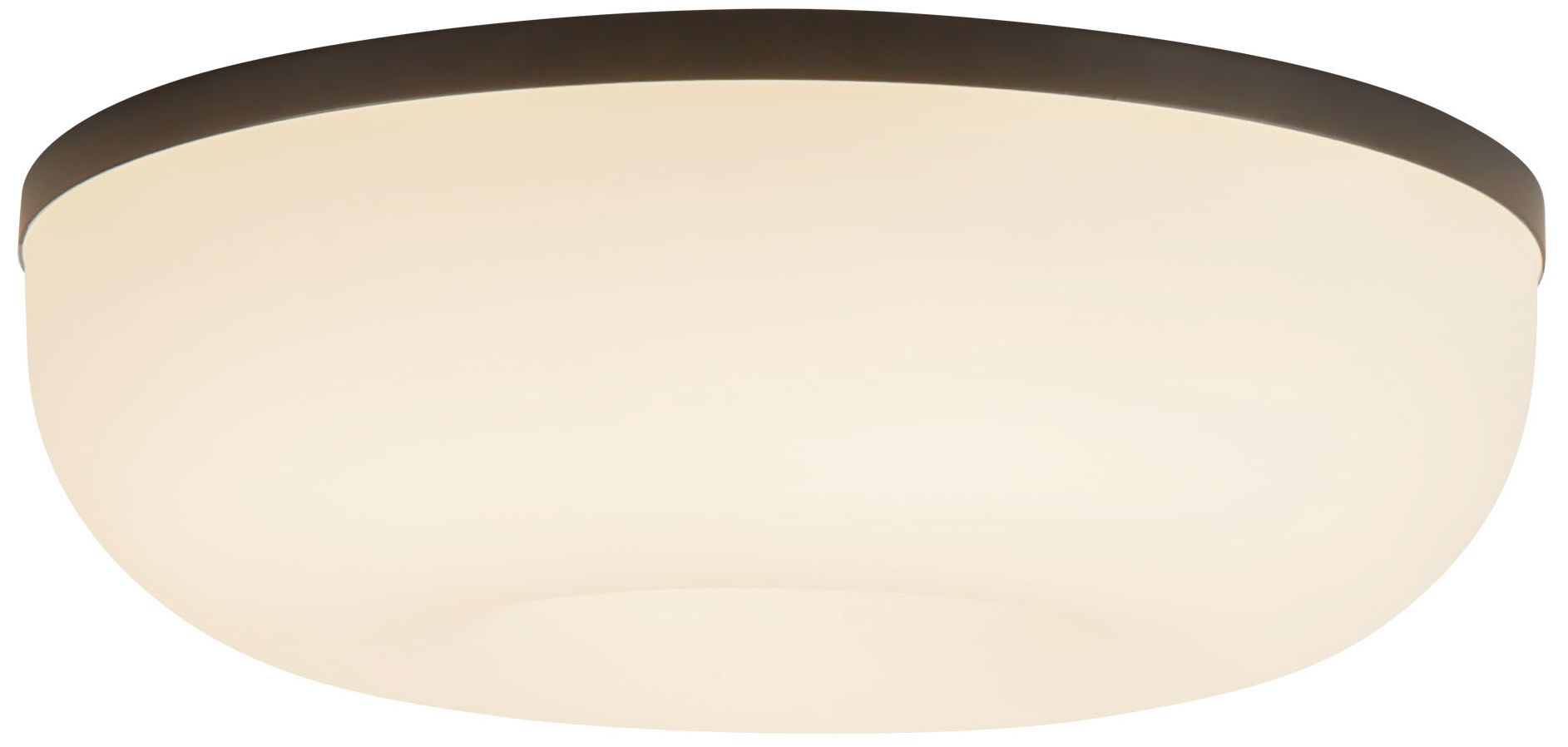 Image 4 Jada 12-in Black dimmable LED Flush Mount with Matte Opal Glass more views