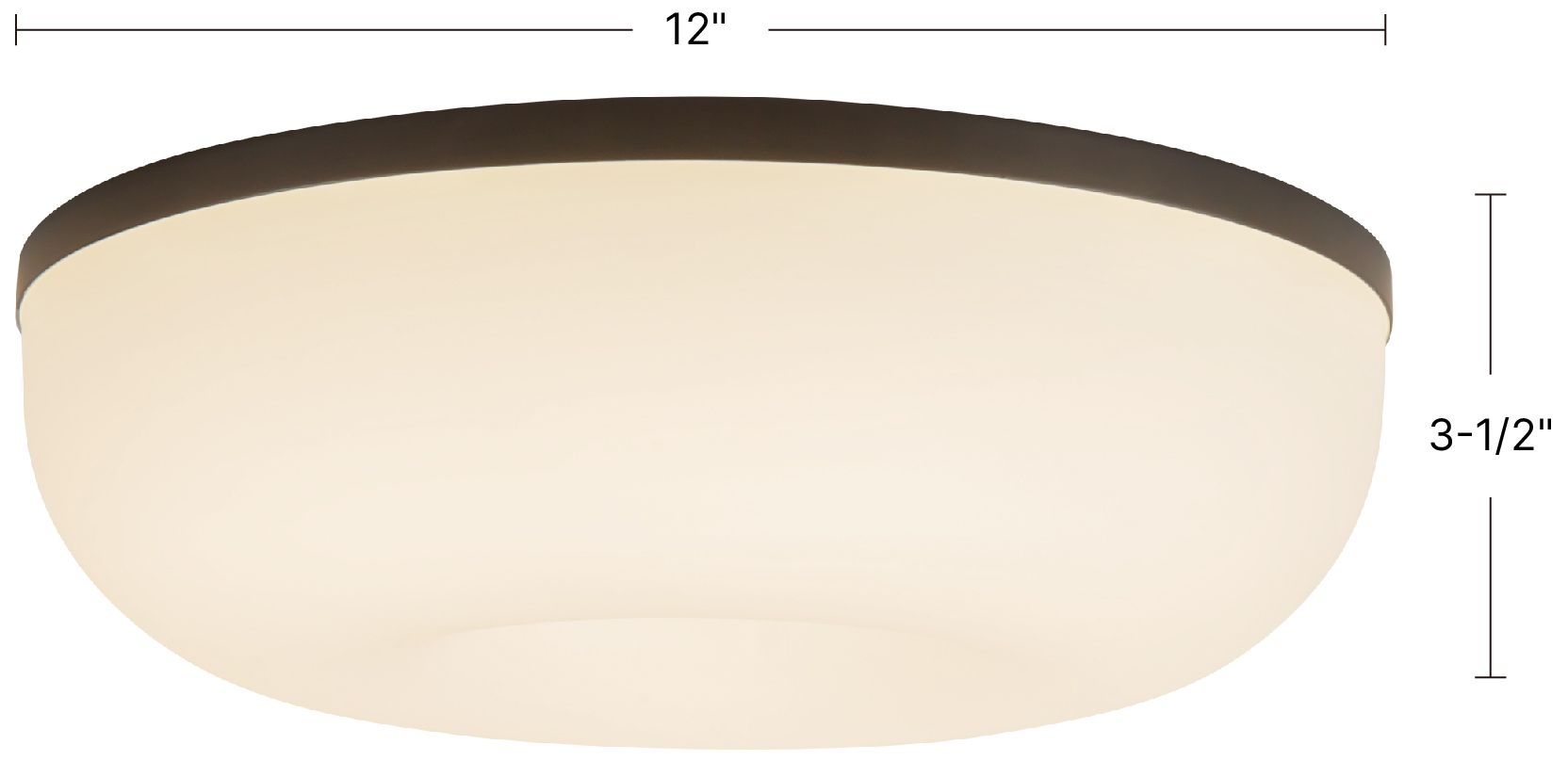 Image 7 Jada 12-in Black dimmable LED Flush Mount with Matte Opal Glass more views