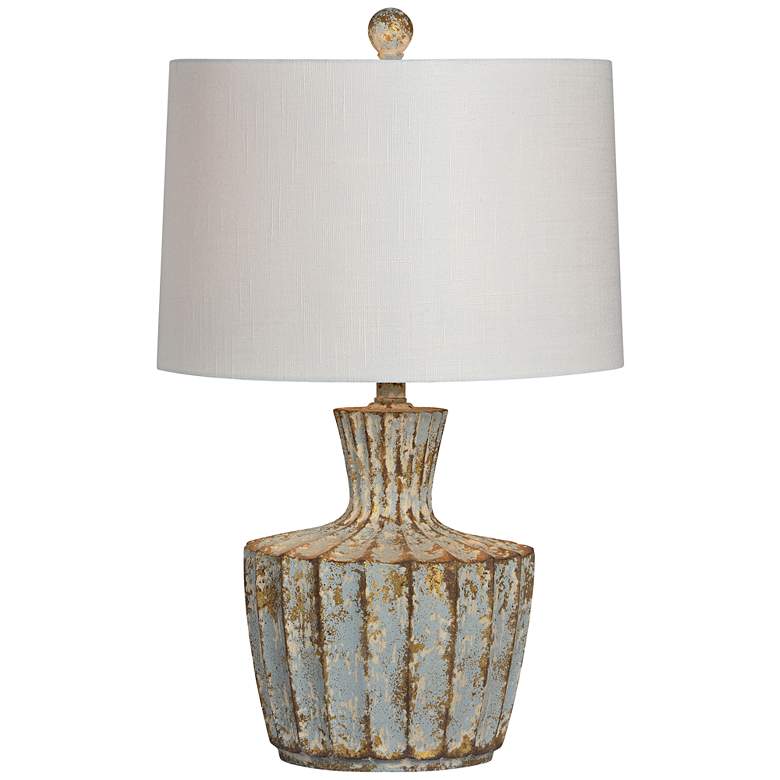 Image 1 Jada 26 inch High Distressed Periwinkle Rustic Vase Table Lamp