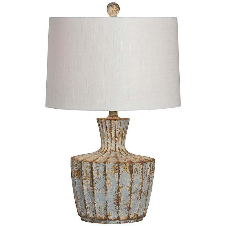 Image 1 Jada 26" High Distressed Periwinkle Rustic Vase Table Lamp