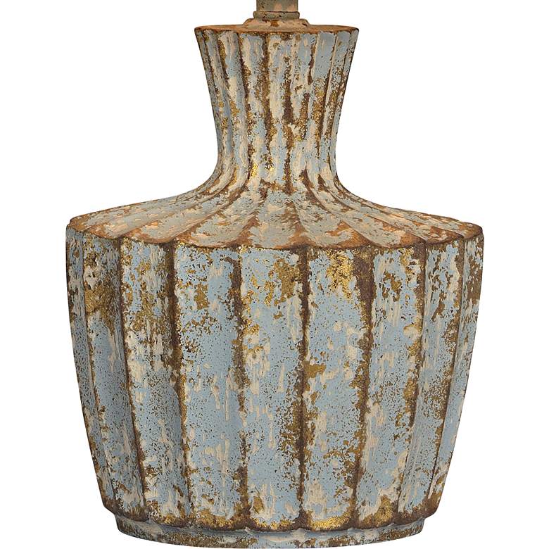 Image 3 Jada 26 inch High Distressed Periwinkle Rustic Vase Table Lamp more views