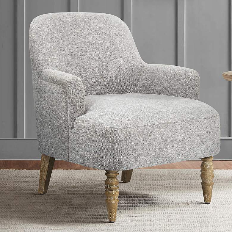 Image 1 Jada Light Gray Woven Dobby Fabric Accent Chair