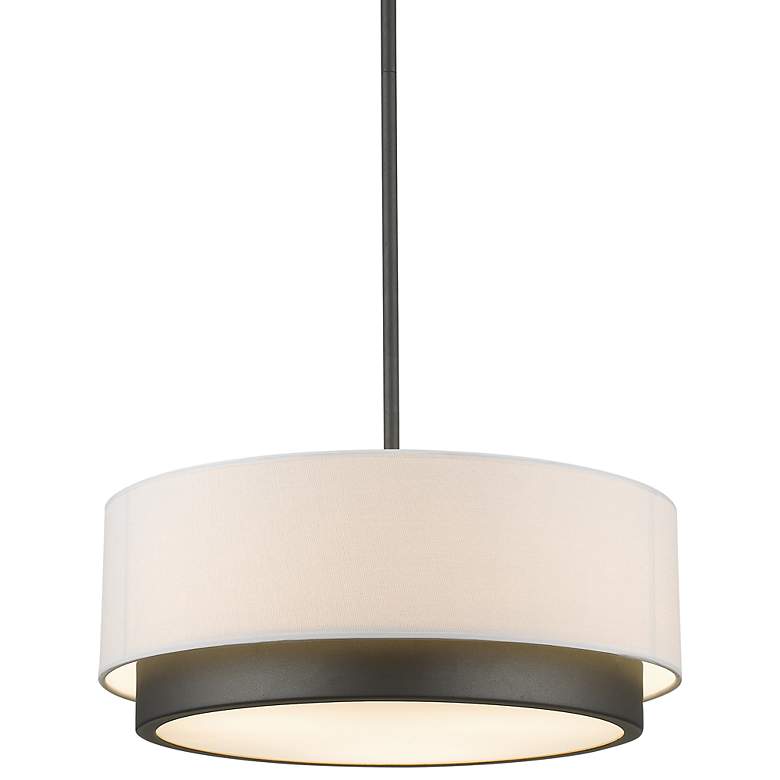 Image 1 Jade 16" Wide Factory Bronze Drum Pendant Light