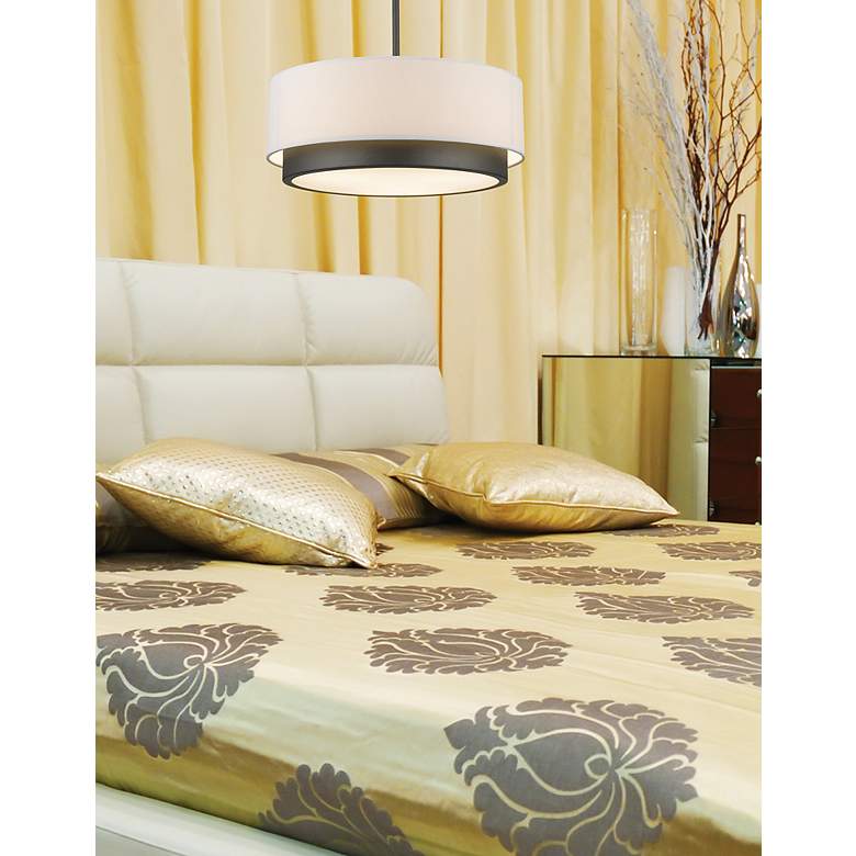 Image 3 Jade 16" Wide Factory Bronze Drum Pendant Light more views