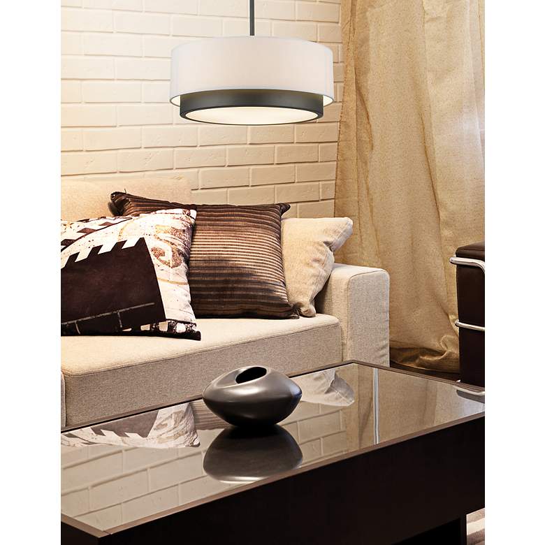 Image 4 Jade 16" Wide Factory Bronze Drum Pendant Light more views