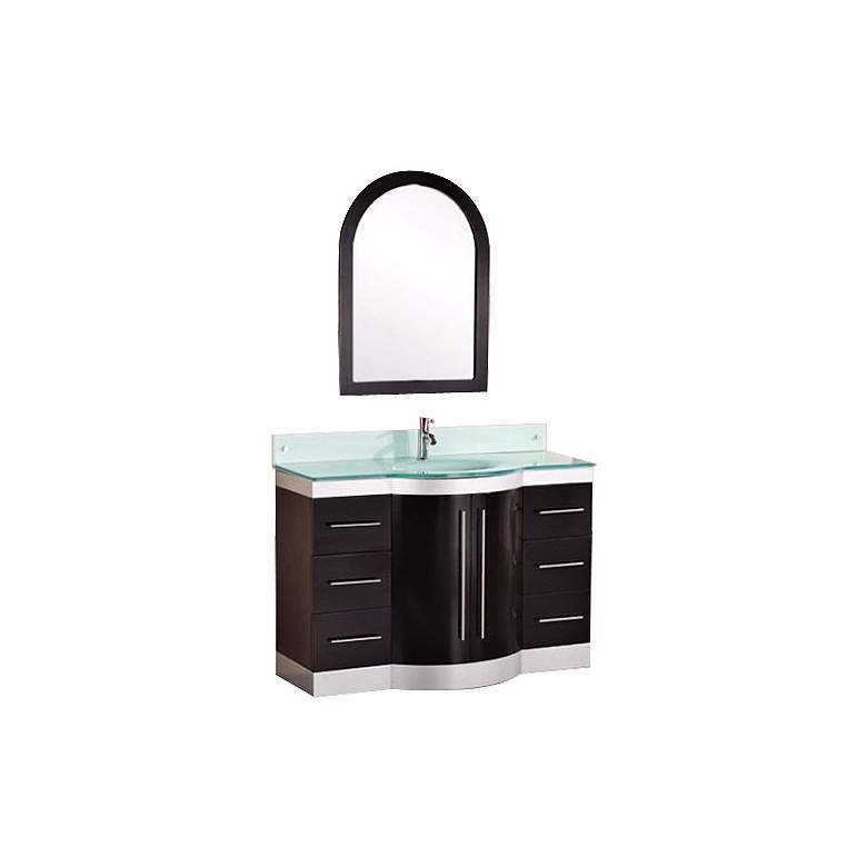 Image 1 Jade Tempered Glass 48 inch Wide Single Sink Vanity Set