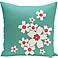 Jade White Multi Flowers 20" Square Decorative Pillow