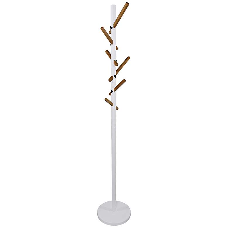 Image 1 Jaden Modern White and Walnut Youth Coat Rack