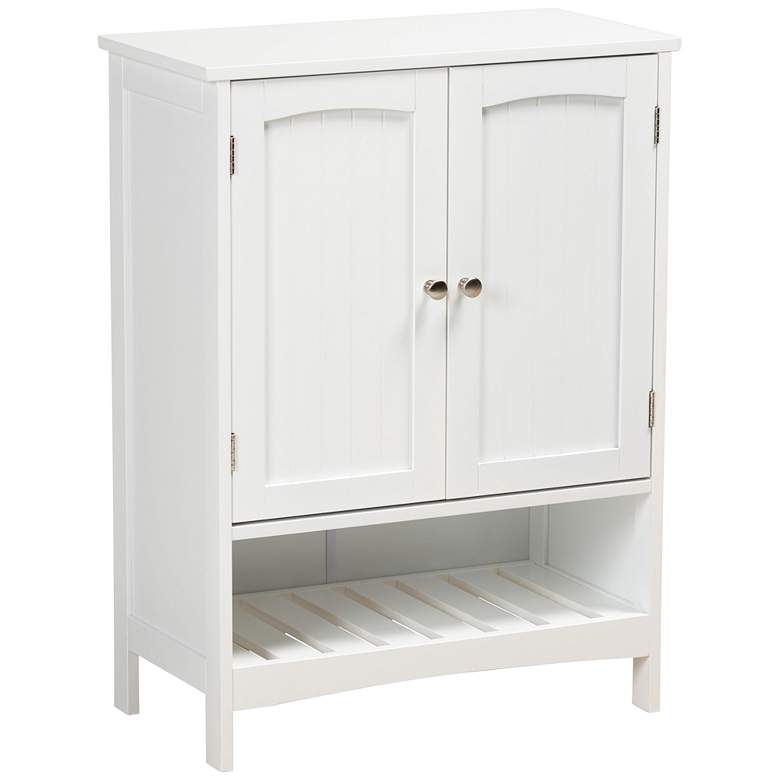 Image 2 Jaela 23 1/2 inchW 2-Door White Wood Bathroom Storage Cabinet