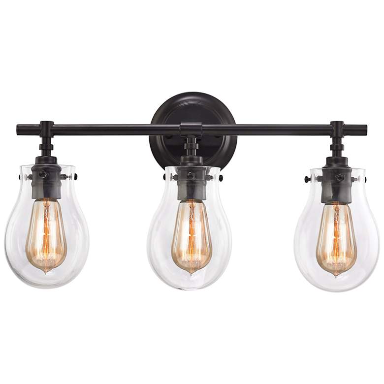 Image 2 Jaelyn 21" Wide Oil Rubbed Bronze 3-Light Bath Light