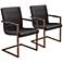 Jafar Black Faux Leather Cantilever Armchairs Set of 2