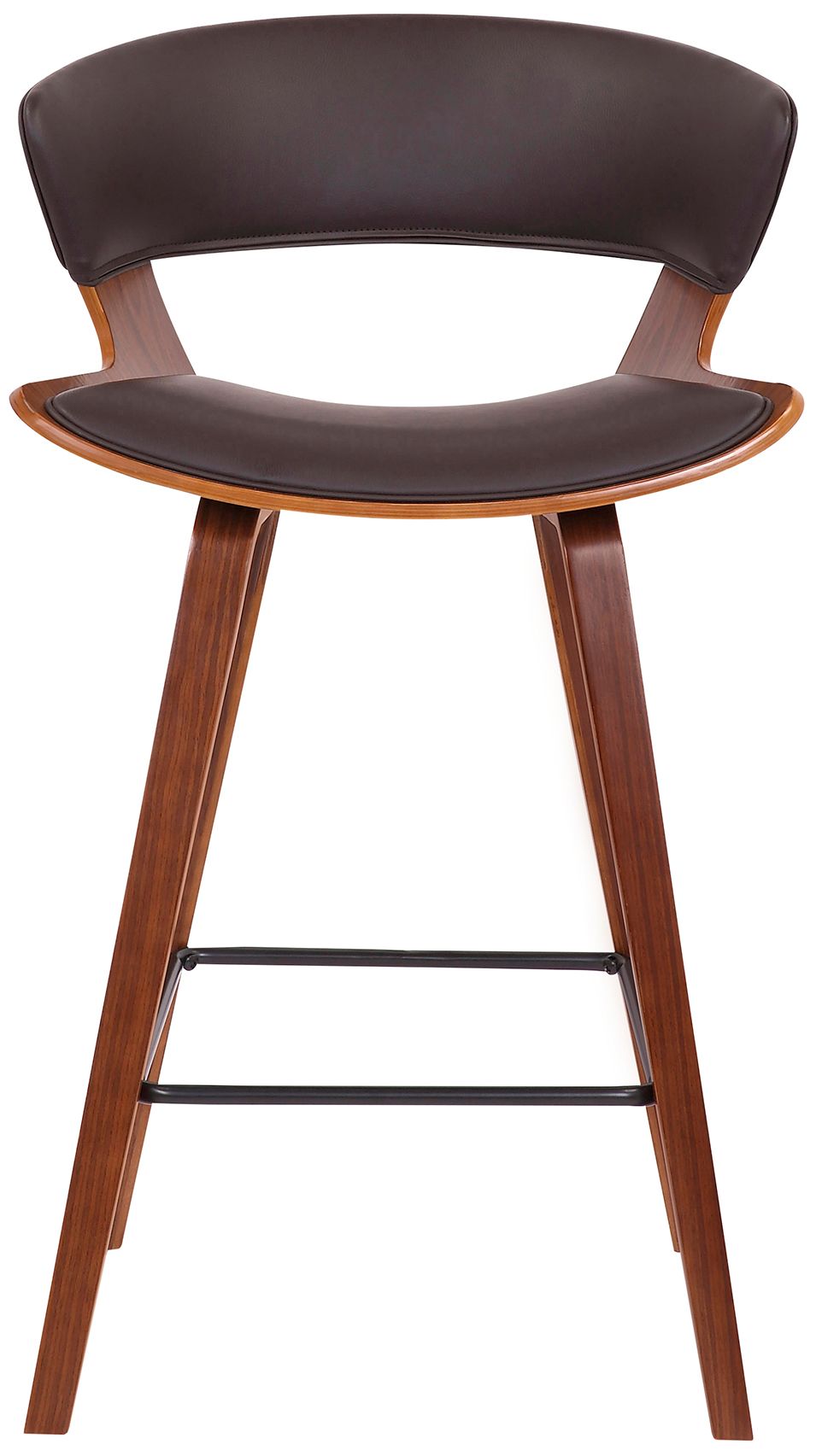 Image 2 Jagger 27 in. Barstool in Black Powder Coated Finish, Brown Faux Leather more views