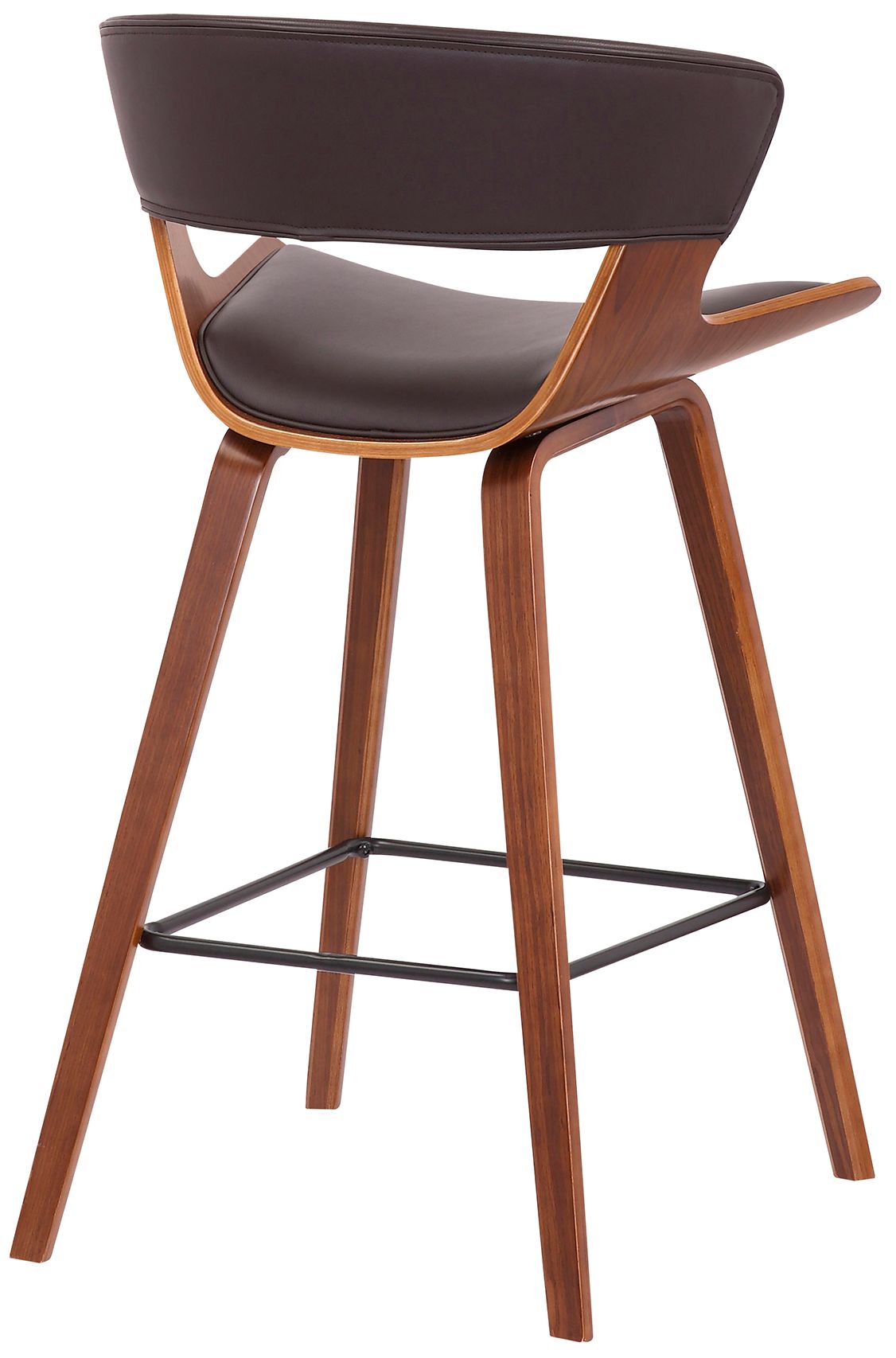 Image 4 Jagger 27 in. Barstool in Black Powder Coated Finish, Brown Faux Leather more views