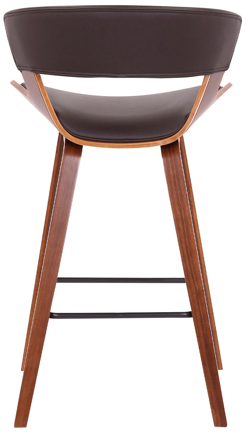 Image 5 Jagger 27 in. Barstool in Black Powder Coated Finish, Brown Faux Leather more views