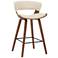 Jagger 27 in. Barstool in Black Powder Coated Finish, Cream Faux Leather