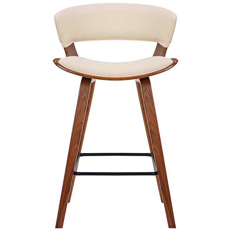 Image 4 Jagger 27" Cream Faux Leather Counter Stool with Footrest more views