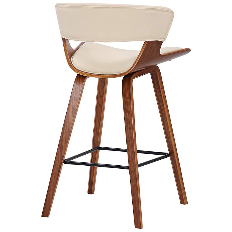 Image 6 Jagger 27" Cream Faux Leather Counter Stool with Footrest more views