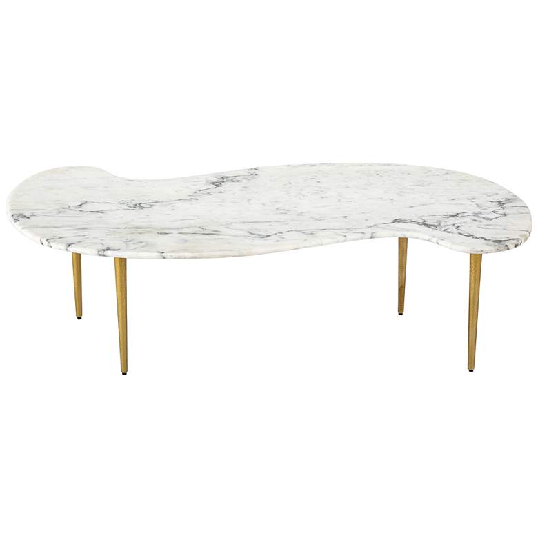 Image 1 Jagger 54 3/4" Wide White and Gray Marble Cocktail Table