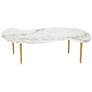Jagger 54 3/4" Wide White and Gray Marble Cocktail Table